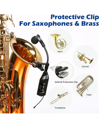 Micrófono Inalámbrico SGPRO TR-15 para Saxofón y Trompeta