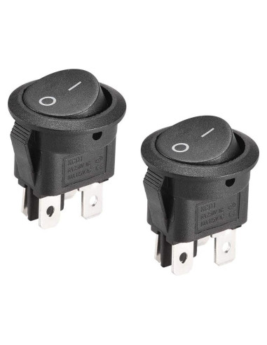 Interruptor de Palanca DPST uxcell 4 Pines ON/OFF 250V 2 Piezas