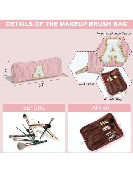 Bolsa de Maquillaje YOOLIFE Rosa Grande con Compartimentos Bolsa de Maquillaje YOOLIFE Rosa Grande con Compartimentos