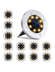 Paquete de 12 luces solares LED Flalivi para jardín IP65