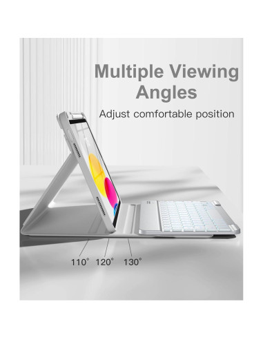 Funda con Teclado Inalámbrico Hamile para iPad 10.9" y 11"