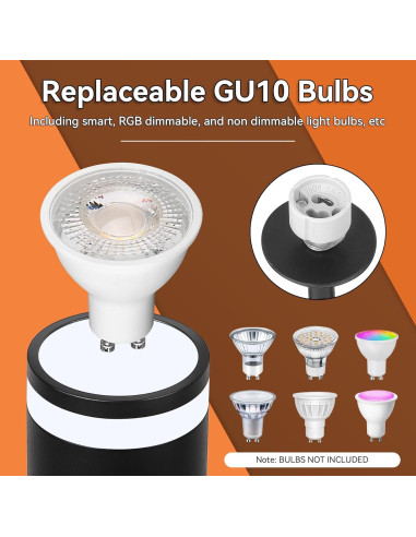Kit de Iluminación de Riel Negro Silampdi 6 Luces LED Ajustables