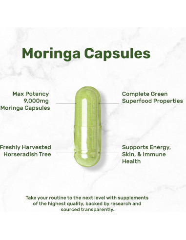 Cápsulas de Moringa Oleifera 9000mg Deal Supplement 240 Unidades