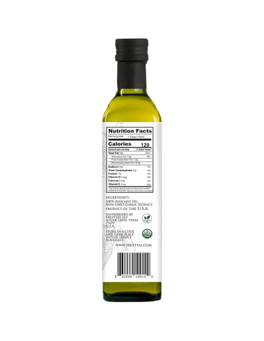 Aceite de Aguacate Infundido con Ajo Fruittal 500 ml - Puro y Saludable