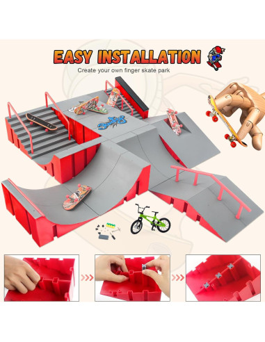 Kit de Skateboard para Dedos CS COSDDI 14 en 1 con Rampas
