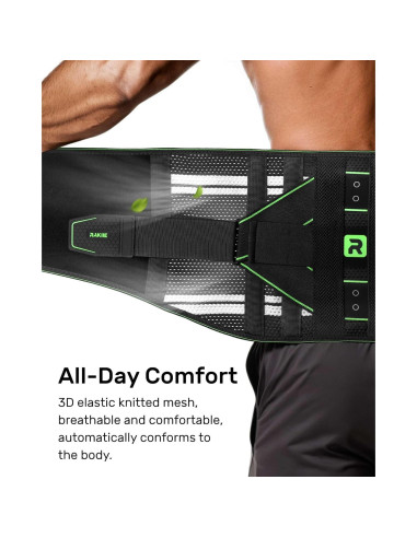 Faja Soporte Lumbar Rakiie Talla L Verde Transpirable