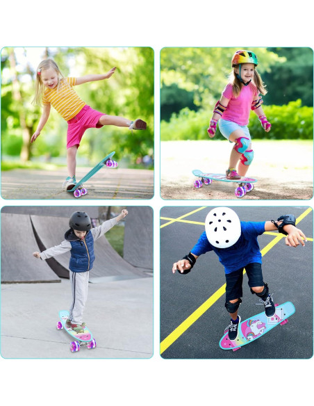 Patineta Kqpoinw 22 cm Unicornio Azul Ruedas LED para Niños Patineta Kqpoinw 22 cm Unicornio Azul Ruedas LED para Niños