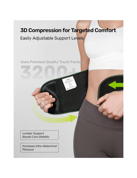 Faja Soporte Lumbar Rakiie Talla L Verde Transpirable Faja Soporte Lumbar Rakiie Talla L Verde Transpirable