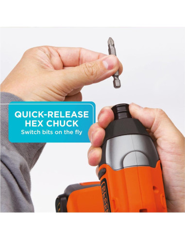 Destornillador de Impacto Inalámbrico BLACK+DECKER 20V
