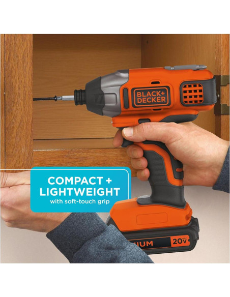 Destornillador de Impacto Inalámbrico BLACK+DECKER 20V Destornillador de Impacto Inalámbrico BLACK+DECKER 20V