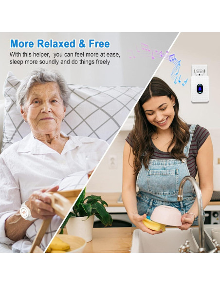 Sistema de Alerta Inalámbrico Daytech para Ancianos con 2 Botones SOS Sistema de Alerta Inalámbrico Daytech para Ancianos con 2 Botones SOS