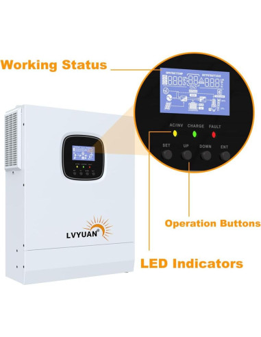Inversor Híbrido Solar LVYUAN 3000W 24V Controlador MPPT