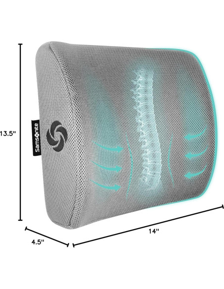 Almohada Lumbar Samsonite SA5244 Espuma de Memoria Gris Almohada Lumbar Samsonite SA5244 Espuma de Memoria Gris