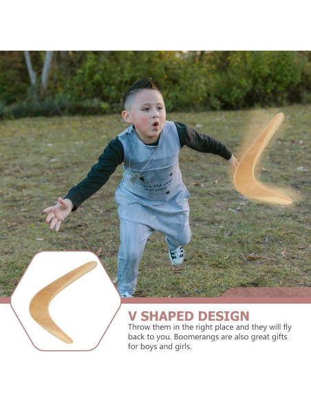 Boomerang de Madera Gatuida 36.87x21.5cm para Niños y Adultos Boomerang de Madera Gatuida 36.87x21.5cm para Niños y Adultos