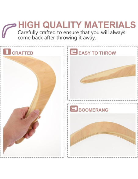 Boomerang de Madera Gatuida 36.87x21.5cm para Niños y Adultos Boomerang de Madera Gatuida 36.87x21.5cm para Niños y Adultos