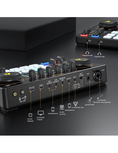 Interfaz de Audio MAONO AME2C Pro con Micrófono XLR