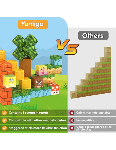 Cubo Magnético Yumiga 54 Piezas Juguete Educativo 3-12 Años