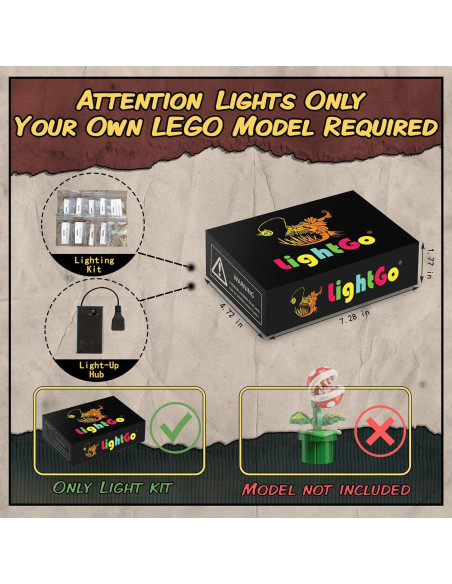 Kit de Iluminación LED LightGo para Lego Planta Piraña Kit de Iluminación LED LightGo para Lego Planta Piraña