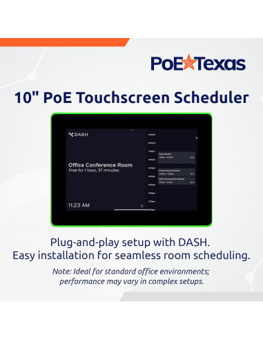 Programador de Reuniones PoE Texas 10" Pantalla Táctil LED