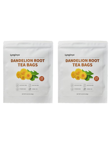 Té de raíz de diente de león Lynginya, 40 bolsas naturales