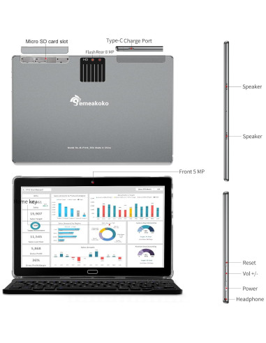 Tableta Semeakoko 10.1" Android 12, 10GB RAM, 64GB ROM