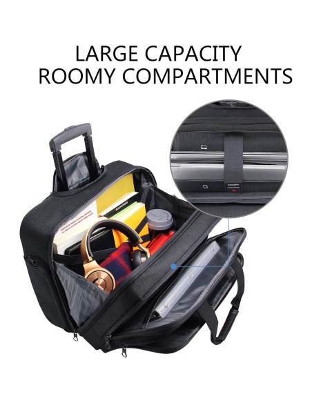 KROSER Maletín Rodante para Laptop 17.3" Negro KROSER Maletín Rodante para Laptop 17.3" Negro