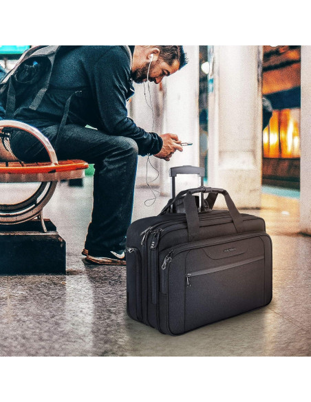 KROSER Maletín Rodante para Laptop 17.3" Negro KROSER Maletín Rodante para Laptop 17.3" Negro