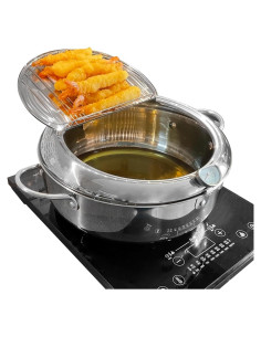 Olla de Freír Profunda Saltlas 4.2L Acero Inoxidable con Tapa