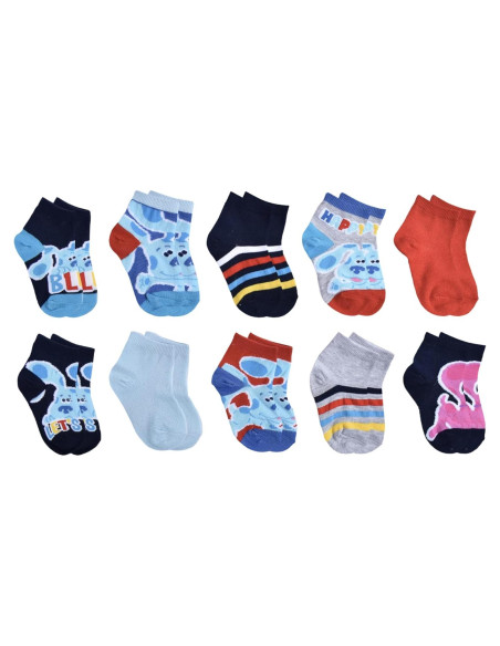 Calcetines Cortos para Bebés Blue's Clues 10-Pack 2-4T Calcetines Cortos para Bebés Blue's Clues 10-Pack 2-4T