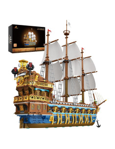 JMBricklayer Barco Pirata Dorado 3162 Piezas 80x70x20 cm