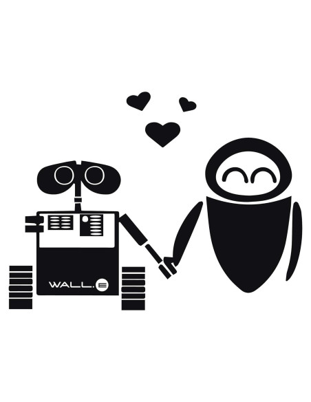 Calcomanía Pared Wall E y Eve CustomVinylDecor - Removible Calcomanía Pared Wall E y Eve CustomVinylDecor - Removible