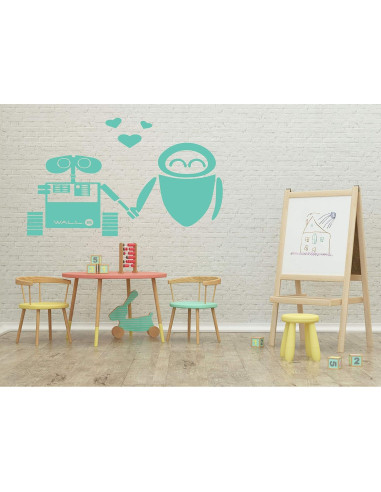 Calcomanía Pared Wall E y Eve CustomVinylDecor - Removible