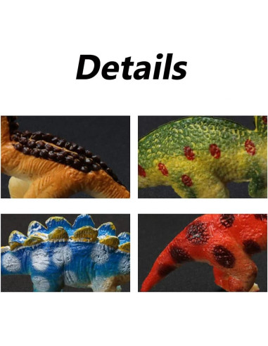 Figuras de Dinosaurios HAPTIME, Miniaturas 12 Piezas 5 cm