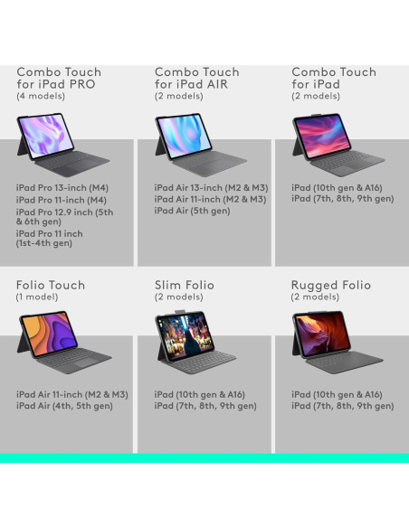 Funda con Teclado Logitech Combo Touch para iPad Air 11" Funda con Teclado Logitech Combo Touch para iPad Air 11"