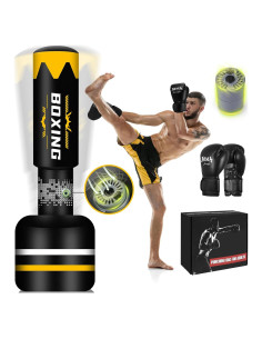 Saco de Boxeo de Pie YORWHIN 180 cm con Bomba Automática y Guantes