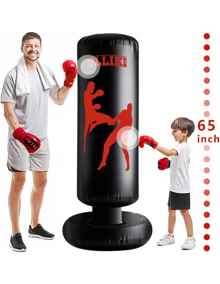 Saco de Boxeo ULLIKI 165 cm con Guantes para Adultos y Niños Saco de Boxeo ULLIKI 165 cm con Guantes para Adultos y Niños