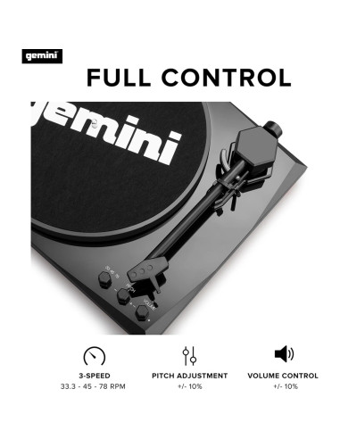 Tocadiscos Gemini Sound TT-900 - 3 Velocidades y Bluetooth