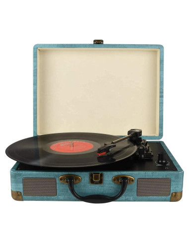 Reproductor de Vinilo Rybozen Verde 3 Velocidades Bluetooth