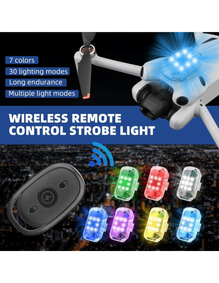 Luz estroboscópica LED HeiyRC para drones y bicicletas Luz estroboscópica LED HeiyRC para drones y bicicletas