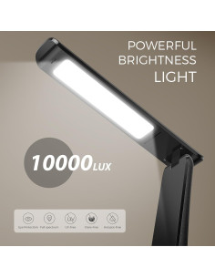 Lámpara de Terapia de Luz COTLIKE 10000 LUX LED Negra 2
