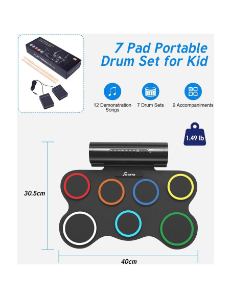 Batería Electrónica OYAYO 7 Almohadillas Recargable Batería Electrónica OYAYO 7 Almohadillas Recargable