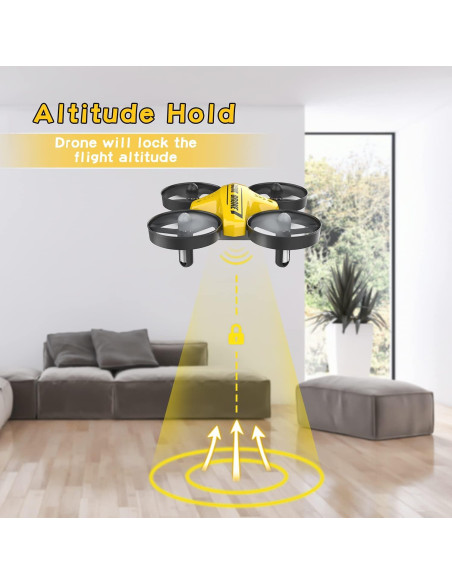 Mini Drone ATOYX Amarillo RC para Niños con 3 Baterías Mini Drone ATOYX Amarillo RC para Niños con 3 Baterías