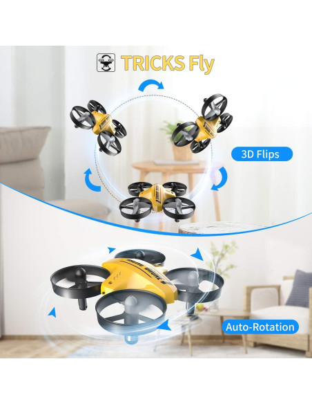 Mini Drone ATOYX Amarillo RC para Niños con 3 Baterías Mini Drone ATOYX Amarillo RC para Niños con 3 Baterías