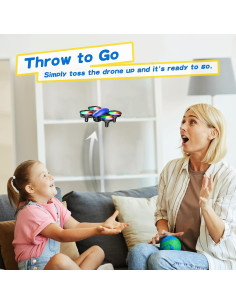 Drone Mini TOMZON A23 para Niños, 2 Baterías, Azul 2