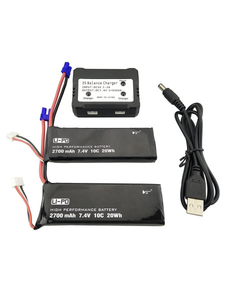 Baterías 2PCS 7.4V 2700mAh para Drone Hubsan JJJ Fly Baterías 2PCS 7.4V 2700mAh para Drone Hubsan JJJ Fly