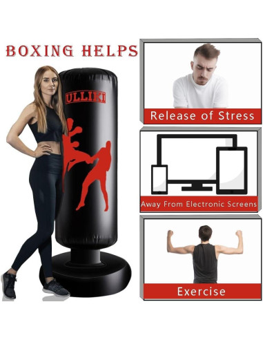 Saco de Boxeo ULLIKI 170 cm con Guantes y Bomba Manual