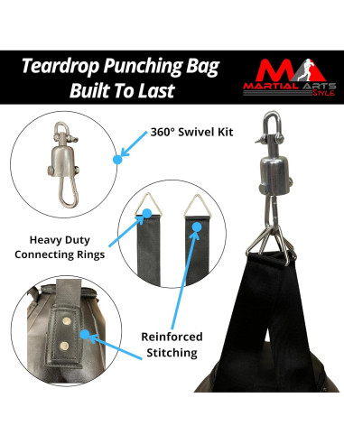 Saco de Boxeo Teardrop MA Martial Arts C47 110cm Negro
