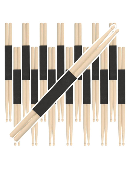 15 Pares Palos de Batería 5A Arce 40.6 cm para Música 15 Pares Palos de Batería 5A Arce 40.6 cm para Música