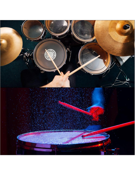 Palillos de Batería 5A PATIKIL Antideslizantes Plata 41.5cm Palillos de Batería 5A PATIKIL Antideslizantes Plata 41.5cm