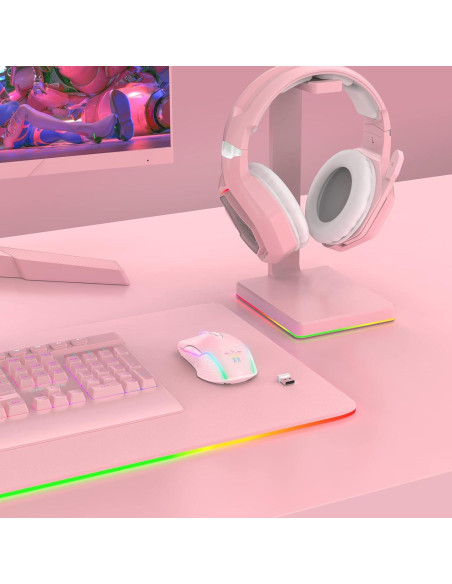 Ratón Gaming Inalámbrico SIMGAL Rosa RGB Recargable Ratón Gaming Inalámbrico SIMGAL Rosa RGB Recargable